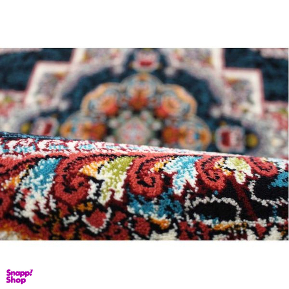 فرش ماشینی گرد مدل ناردون 101 رنگ سرمه ای