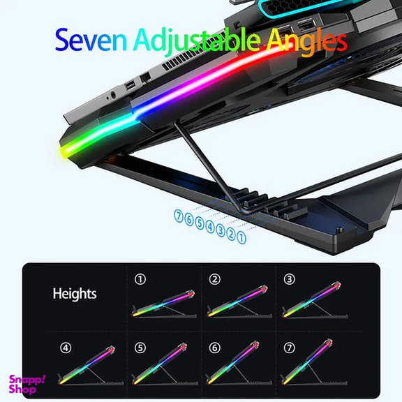 پایه خنک کننده لپ تاپ گیمینگ کول کلد مدل RGB 5FAN