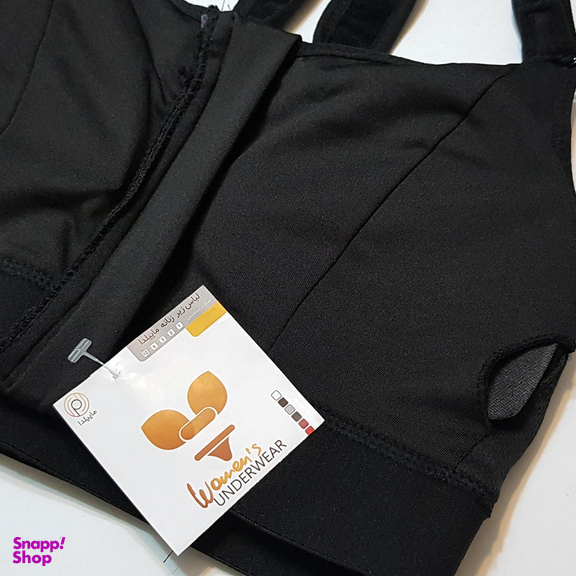 نیم تنه ورزشی زنانه ماییلدا مدل بند چسبی پددار پشت ضربدری کد 5166-805 رنگ مشکی