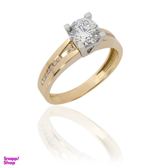 انگشتر طلا 18 عیار زنانه داریم مدل تک نگین سولیتر