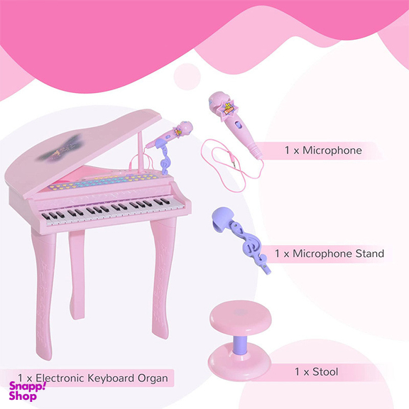 اسباب بازی موزیکال مدل پیانو پایه دار و میکروفون کد 88022