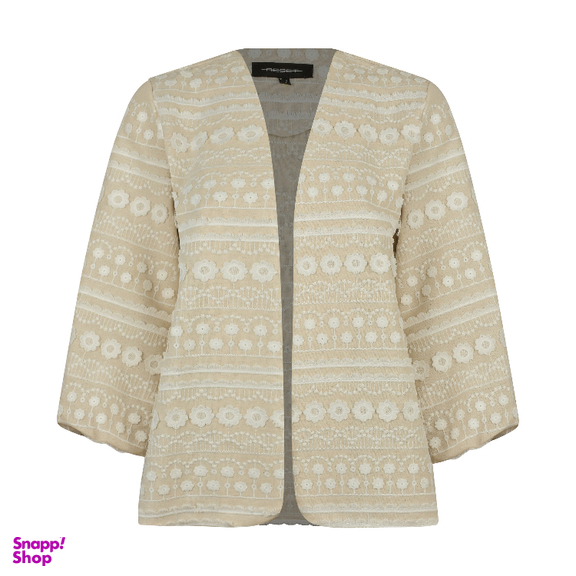 ست مانتو و شلوار زنانه اپلیکه مدل گندم رنگ کرم