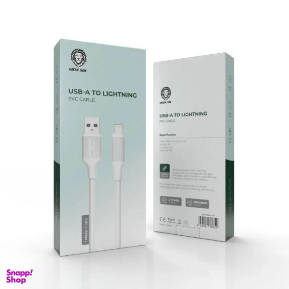 کابل شارژ USB به Lightning گرین لاین مدل 2.4A PVC طول 1 متر