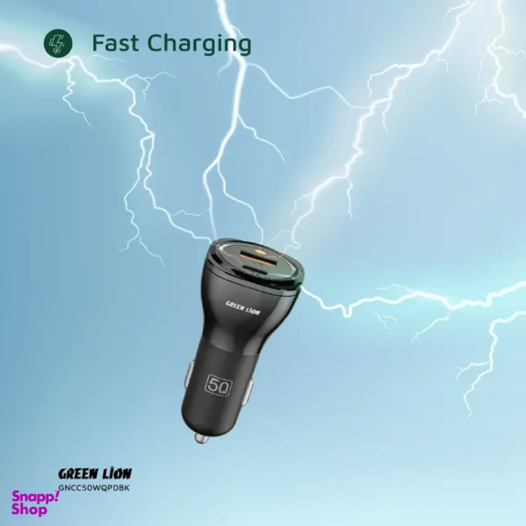 شارژر فندکی 50 وات گرین لاین مدل Dual PD & QC 3.0 50W