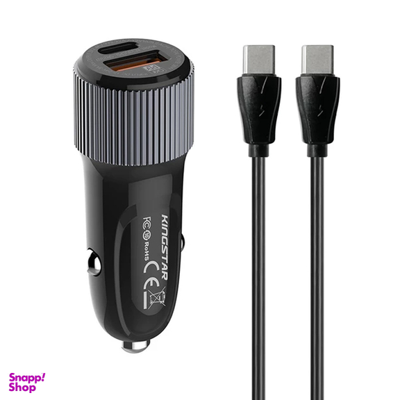 شارژر فندکی 38 وات کینگ استار مدل KC135C PD به همراه کابل USB-C