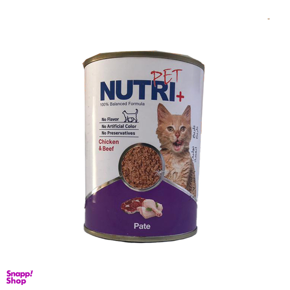 کنسرو غذای گربه پته نوتری پت پلاس طعم گوشت و مرغ وزن 425 گرم
