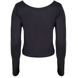 کراپ‌ تیشرت آستین بلند زنانه کانتکس مدل 249014556 رنگ نوک مدادی