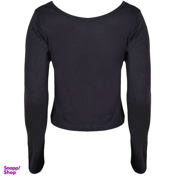 کراپ تیشرت آستین بلند زنانه کانتکس مدل 249014556 رنگ نوک مدادی