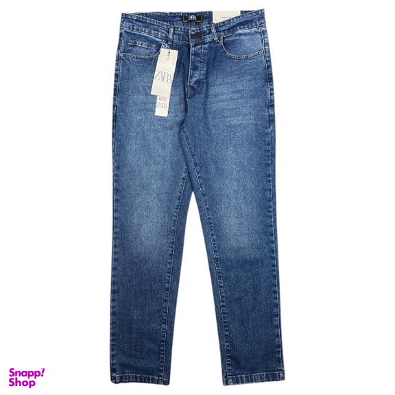شلوار جین مردانه مدل اسلیم فیت طرح ZARA کد 10844 رنگ آبی