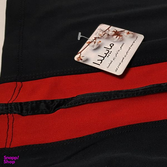 شلوار ورزشی زنانه ماییلدا مدل دمپا گشاد کمرکشی بغل خط دار کد 4705-375 رنگ مشکی