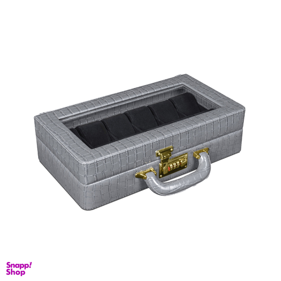 جعبه ساعت 12 خانه چرمی طرح کروکودیلی کد TW-2483