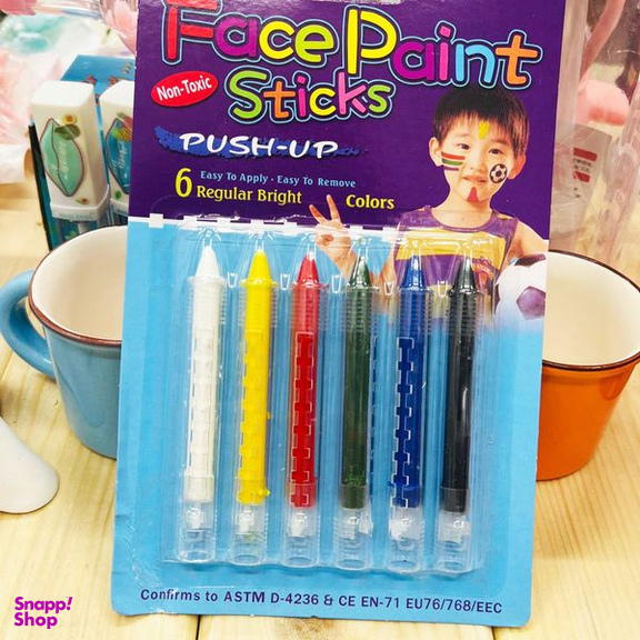 رنگ گریم صورت مدل face paint بسته 6 عددی