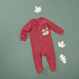 سرهمی نوزاد لوپیلو کد 45 طرح کبریتی رنگ زرشکی