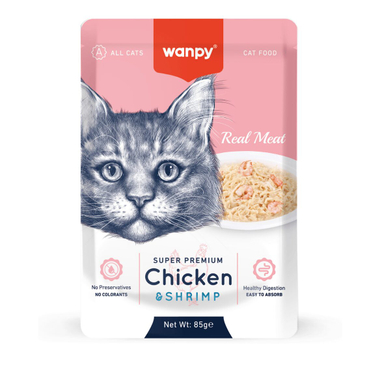 پوچ گربه ونپی مدل Chicken & Shrimp کد 005 وزن 85 گرم