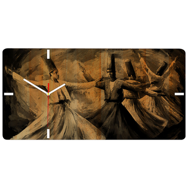 ساعت دیواری چارگوش طرح رقص سماع مدل RC07