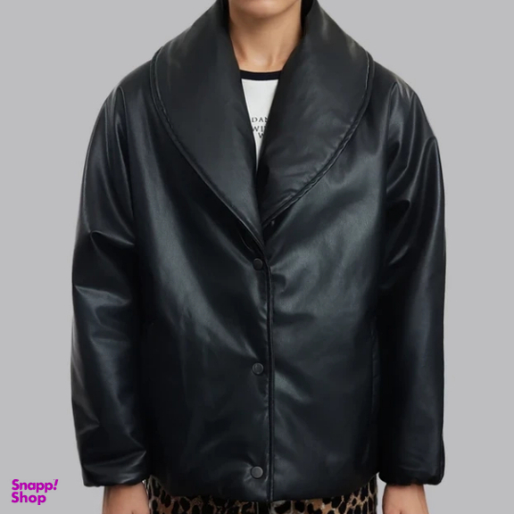 کت چرم زنانه مدل GD-o-20237977 رنگ مشکی