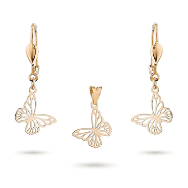 نیم ست طلا 18 عیار زنانه میلی گالری مدل آرمیتا طرح پروانه کد MT512