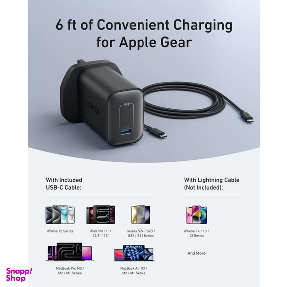 شارژر دیواری 100 وات انکر مدل B2679 Nano به همراه کابل Type-C