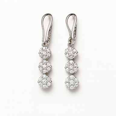 گوشواره نقره زنانه مدل گل کد 136677