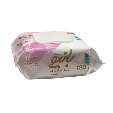 دستمال مرطوب کودک بانیو مدل Ece001 بسته 120 عددی
