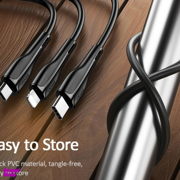 کابل تبدیل USB به Type-C/Lightning/USB-C یوسمز مدل US-SJ374 U38 طول 1 متر