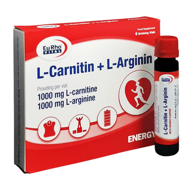 ویال ال کارنیتین و ال آرژنین یورو ویتال بسته 6 عددی