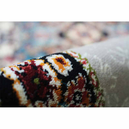 فرش ماشینی مدل بیضی طرح هالیدی زمینه فیلی