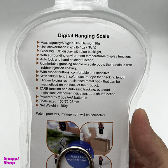 ترازو وزن کشی قلاب دار مدل متر داخلی کد 50Kg/10G Hook-Scale