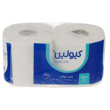 دستمال كاغذی توالت کیولین مدل چهار لایه بسته نايلونی بسته ۲ عددی