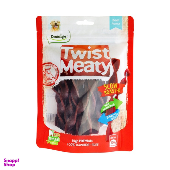 تشویقی سگ دنتالایت مدل Sharjpet Twist Meaty Beef وزن 100 گرم
