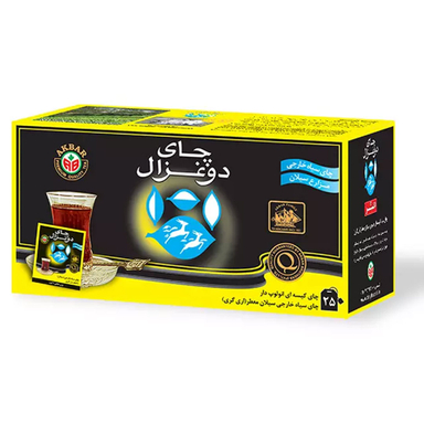 چای کیسه ای عطری دو غزال مدل آلوفويل بسته 25 عددی