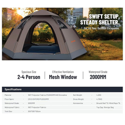 چادر مسافرتی 4 نفره پرودو مدل PD-LF4PACT