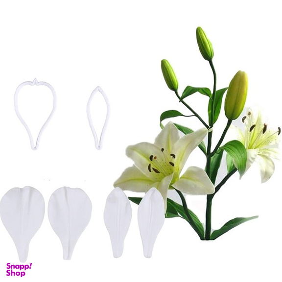 ست کاتر و وینر فوندانت به گز مدل گل آلسترومریا مجموعه 6 عددی