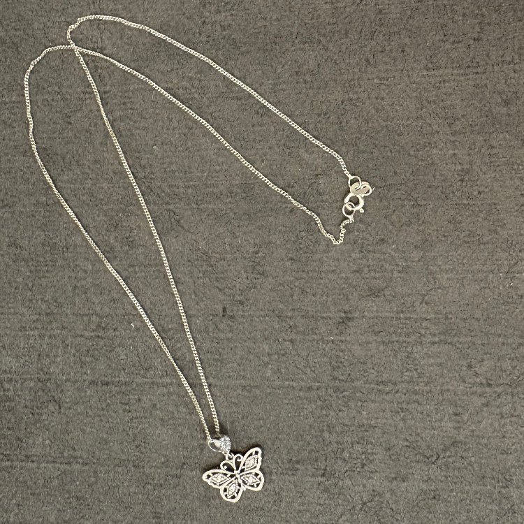 گردنبند نقره زنانه گیرا مدل پروانه کد G1041