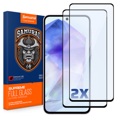 محافظ صفحه نمایش سامورایی مدل ovglass مناسب گوشی موبایل سامسونگ Galaxy A55 بسته 2 عددی