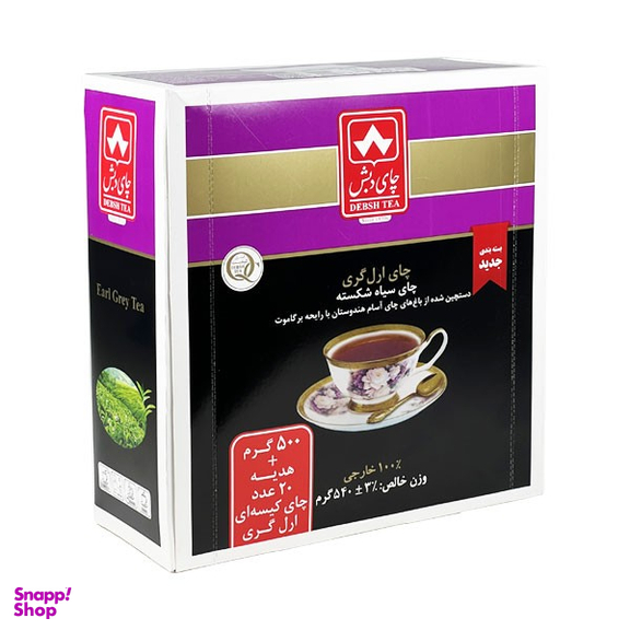 چای سیاه شکسته دبش وزن 540 گرم بسته ۲۰ عددی