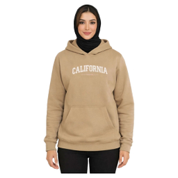 هودی کد H00S307 طرح کالیفرنیا رنگ نسکافه ای