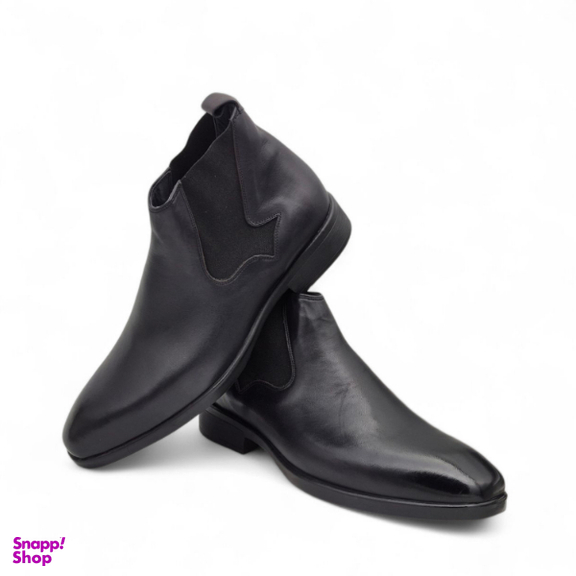 نیم بوت مردانه چرم ریباری مدل Z30 رنگ مشکی