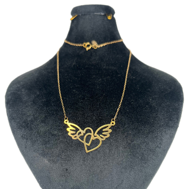 گردنبند طلا 18 عیار زنانه آوا مدل قلب پرنده کد 80