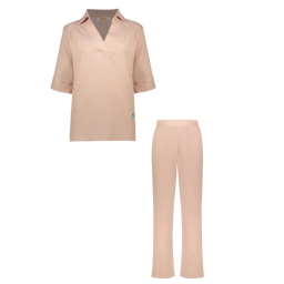 ست پیراهن و شلوار زنانه مادر مدل هیوا رنگ کالباسی