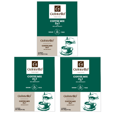 کافی میکس 2×1 بدون شکر رژیمی گونتلو بسته ۱۰ عددی مجموعه ۳ عددی