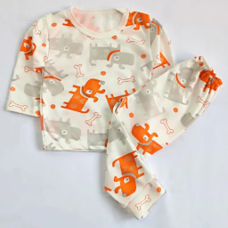 ست تیشرت آستین بلند و شلوار نوزادی کد 4121 رنگ سفید