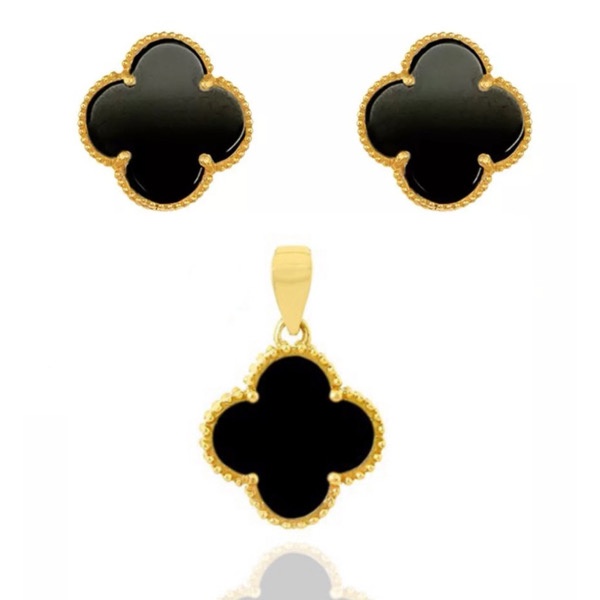 نیم ست طلا 18 عیار زنانه گالری یگانه طرح ونکلیف کد 2335