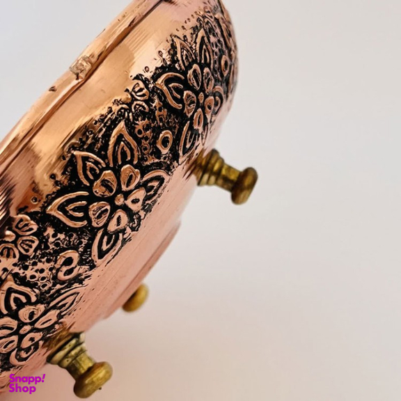 پیاله آجیل خوری مسی مدل قلم زنی سه پایه کد ZH321.15