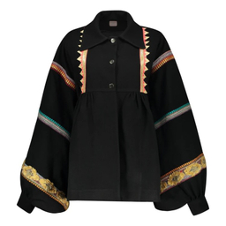 پانچو زنانه گره استایل مدل ققنوس رنگ مشکی