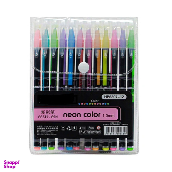 خودکار رنگی مدل نئونی و پاستلی کد NP بسته 12 عددی