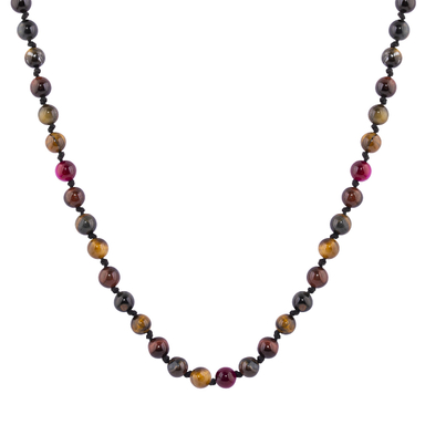 گردنبند سنگ زنانه الون مدل چشم ببر رنگی کد P08001014006B