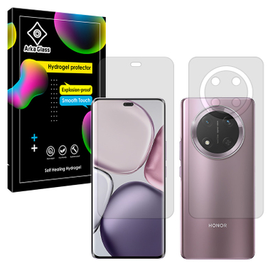 محافظ صفحه نمایش شفاف آرکا گلس مدل Tough مناسب گوشی موبایل آنر X9c به همراه محافظ پشت گوشی