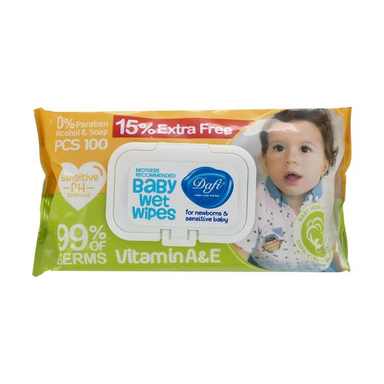 دستمال مرطوب کودک دافی کد 005 بسته 100 عددی
