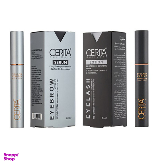 محلول تقویت کننده مژه سریتا حجم 8 میلی لیتر به همراه سرم احیا کننده ابرو مدل Vitalize حجم 8 میلی‌ لیتر